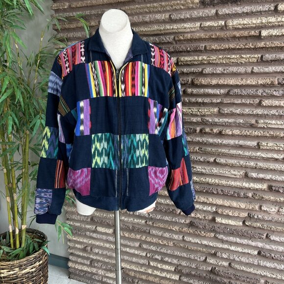 Tres Reyes Vintage Guatemalan Patchwork Hand Woven Chi Chi Jacket - Picture 3 of 12
